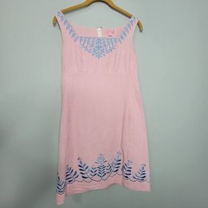 4 Lilly Pulitzer striped blue embroidered dress AA